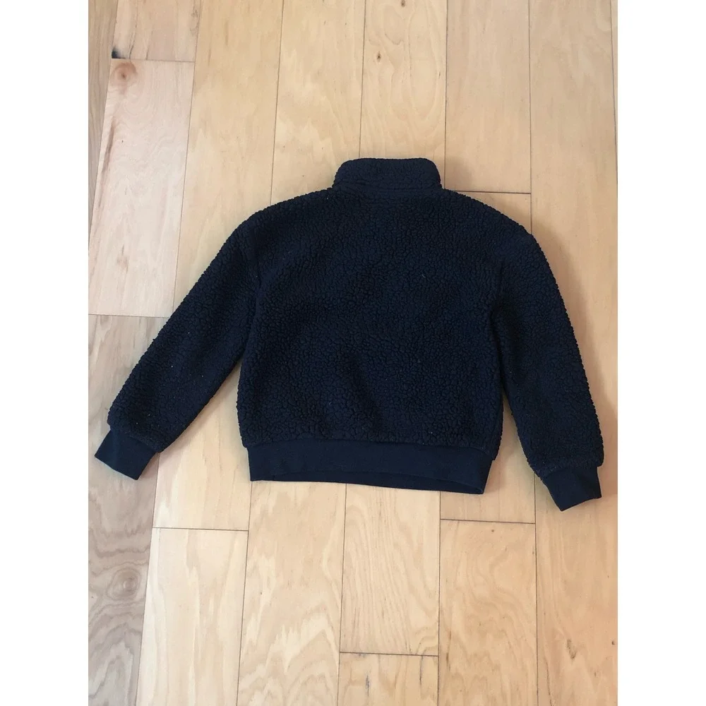 Nike Have A Nike‎ Day Sherpa Fleece Quarter Zip Jacket Black Kids Small 4-5Y